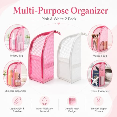 Portable Travel Toiletry Bag - Waterproof Upright Organizer