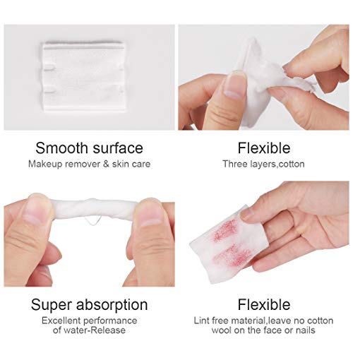 OMSM Cotton Makeup Remover Pads - 222PCS Lint-Free, High Absorbency