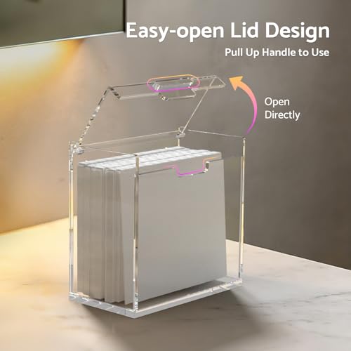 HIIMIEI Acrylic Disposable Face Towel Holder for 25 Towels