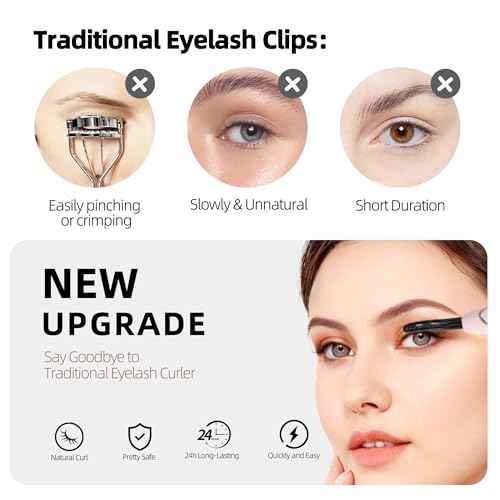 Heated Eyelash Curler, S600 Heated Lash Curler, Accurate Temperature Control Electric Eyelash Curler Heated - Intelligent Power Off, Natural Long Lasting Makeup - Primrose Pink/Silver