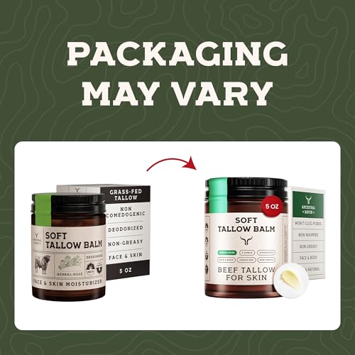 Tallow Balm Variety Pack ? Herbal Rose + Honey Sweet Orange ? Grass-Fed Suet Tallow for Face, Skin & Body ? Non-Greasy, Clean, Deodorized Moisturizer ? 6-Month Supply