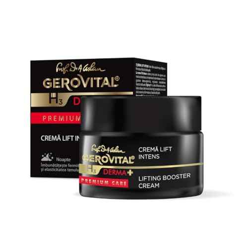 Gerovital DERMA+ Premium Care, Intense Lift Effect Face Cream, Advanced Lifting Formula, Moisturizes, Improves Firmness & Elasticity for Mature Skin, 50 Milliliters