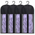 Hadwoer 4-Pack Wig & Hair Extension Storage Bags with Hangers, Dust-Proof