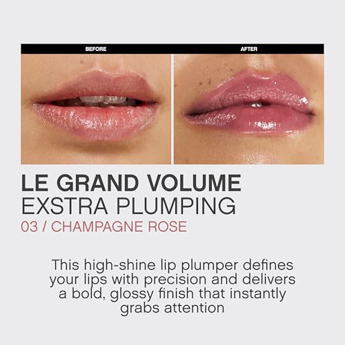 Vivienne Sab? Le Grand Volume Plumping Lip Gloss ? Hyaluronic Acid Moisturizing Lip Gel, Cayenne Pepper + Menthol Cooling Tingle, High-Shine Non-Sticky Finish, Cruelty-Free, Shade Champagne Rose, 3 ml