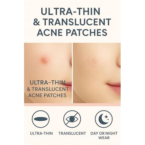 Evyra Spotless Patch ? Invisible Hydrocolloid Blemish Cover Dots ? Ultra-Thin, Clear Spot Stickers for Discreet Coverage ? 72 Count