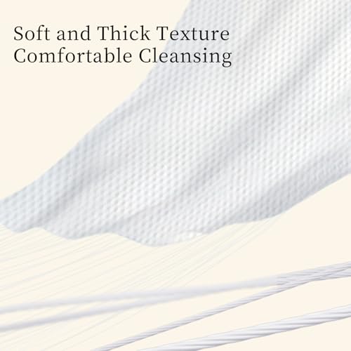 Hanging Disposable Face Towels Cloths Plus, Dry/Wet Dual-Use, Extra Large Thick 3D Washing Wipes (Reusable) for Daily Facial Cleansing and Use Anywhere 216 Count (1 Pack)