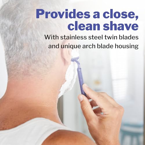 McKesson Disposable Razors [100 Count] ? Twin Blade Bulk Shaving Razors for Men & Women, Stainless Steel, Blue, Single-Use for Medical Clinics, Tattoo, Travel, Camping & Salon Care