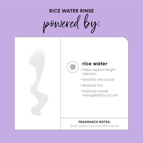 HASK Knot A Chance Rice Water Rinse with Fortifying Rice Water for Wavy, Curly, Coily & Kinky Hair, Minimizes Shedding, Enhances Shine, Vegan, Sulfate-Free, Cruelty-Free ? 12 fl oz