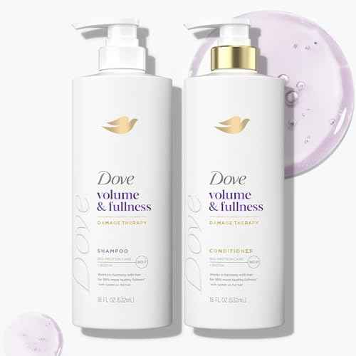 Dove Shampoo and Conditioner Set, Volume & Fullness ? Daily Volumizing Hair Care Formula Infused with Collagen, 18 Oz Ea