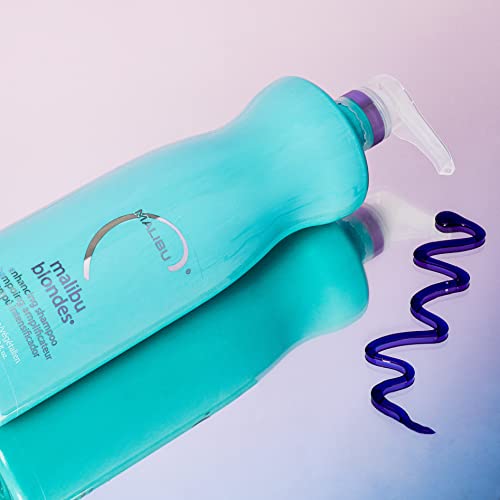 Malibu C Blondes Enhancing Shampoo - Sulfate-Free Purple Shampoo for Blondes - Helps Preserve Highlights & Remove Brassiness - Moisturizing & Revitalizing Hair Care