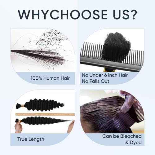 CyorHRT 4/27 Deep Water Wave Human Hair Bundles - Honey Blonde, 150g, 20 Inch, Boho Curly Hair Extensions for Braiding, 3 Pack