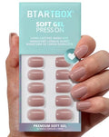 BTArtbox Press On Nails Short Square Nude 32Pcs Full Kit - 04-Clay Kiss