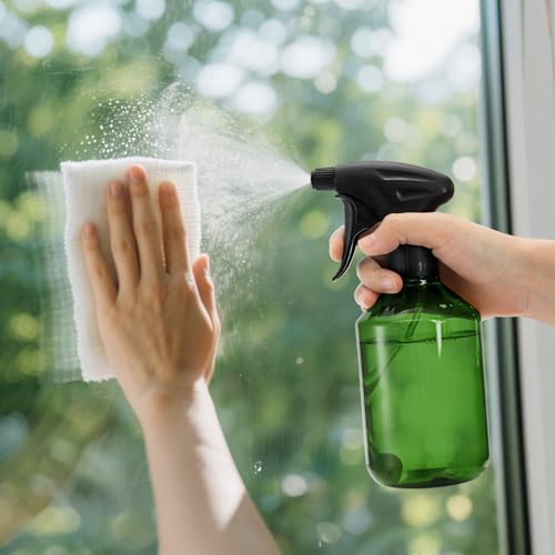 Bekith 6 Pack 360¡Æ Plastic Spray Bottles, 17oz/510ml Empty Refillable Containers, Upside Down Fine Mist Spray Bottle with Adjustable Nozzle for Cleaning, Cooking, Hair, Plant