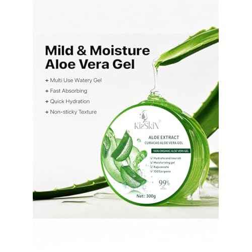 Organic Aloe Vera Gel, 100% Pure Soothing Moisturizer And Hydrating Gel, Fast Absorbing, Unscented,For Face, Body, Hair And Skin, No Alcohol And Unscented 10.5oz