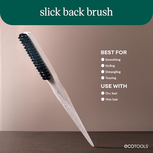 EcoTools Slick Back Hairbrush - Bamboo Handle, Vegan Boar Bristles