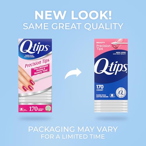Q-tips Precision Tips Cotton Swabs 170 Count 2 Pack, Makeup Tools, Beauty, Personal Care and Household Essentials