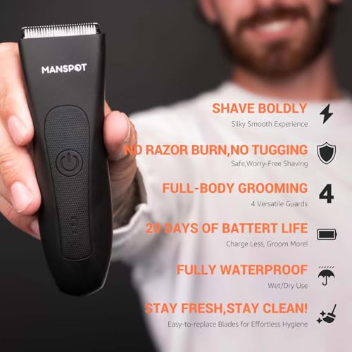 MANSPOT Manscape Groin & Body Hair Trimmer & 10000-RPM Nose & Ear Hair Trimmer