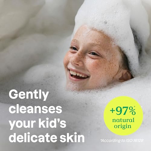 Attitude Bubble Wash for Kids, EWG Verified Bubble Bath, Hair Shampoo and Body Soap, Dermatologically Tested, Plant- and Mineral-Based, Vegan, Watermelon & Coco, 16 Fl Oz