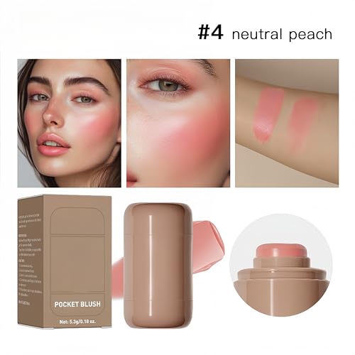 Matte Blush Stick Buildable Creamy Blush - Neutral Peach