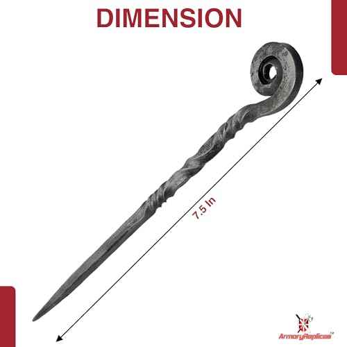 Armory Replicas Charming Countess Everyday Wear Forged Iron Twisted Spiral Design Medieval Hair Stick - Exquisite Gifts for Her, Perfect Renaissance Faire Accessory