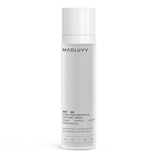 MADLUVV Set Me Illuminating Makeup Setting Spray, Hyaluronic Acid & Rosewater Mist for a Hydrated Glow – 3.4oz. Standard