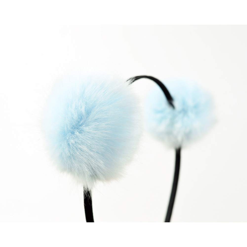 BAOPLAYKIDS BAOBAO Faux Fluffy Rabbit Fur Ball Cat Ears Panda Hair Hoop Headband Xmas Party Cosplay