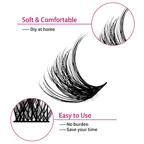 FADLASH 120pcs D Curl Cluster Lashes - Reusable Individual Eyelash Extensions