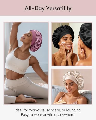 Yanideer Satin Bonnet for Sleeping – Double Layer Hair Bonnets