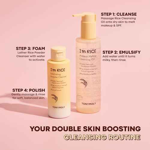 TONYMOLY I¡¯m Rice Makeup Melting Cleansing Oil ? 215ml | Gentle Cleanser for Sensitive Skin | Removes Makeup & Impurities | Rice Bran Oil + PHA | Non-Comedogenic, Fragrance-Free, Korean Skincare