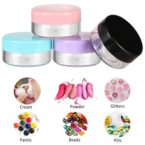 8 pcs Small Plastic Lip Balm Containers - 10g Cosmetic Sample Jars for Makeup & Skincare