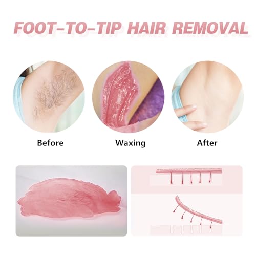 3lb Hard Wax Beads for Hair Removal, Pink Grande Bulk Waxing Beads for Coarse & Fine Hair, Face Bikini Body Brazilian Sensitive Skin, Stripless Wax Bean, Big bag for Professional Salon & Home Refill