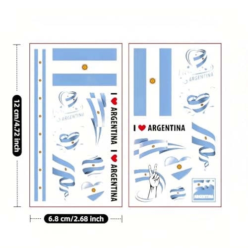 20Pcs Waterproof World Cup Football Flag Temporary Tattoos