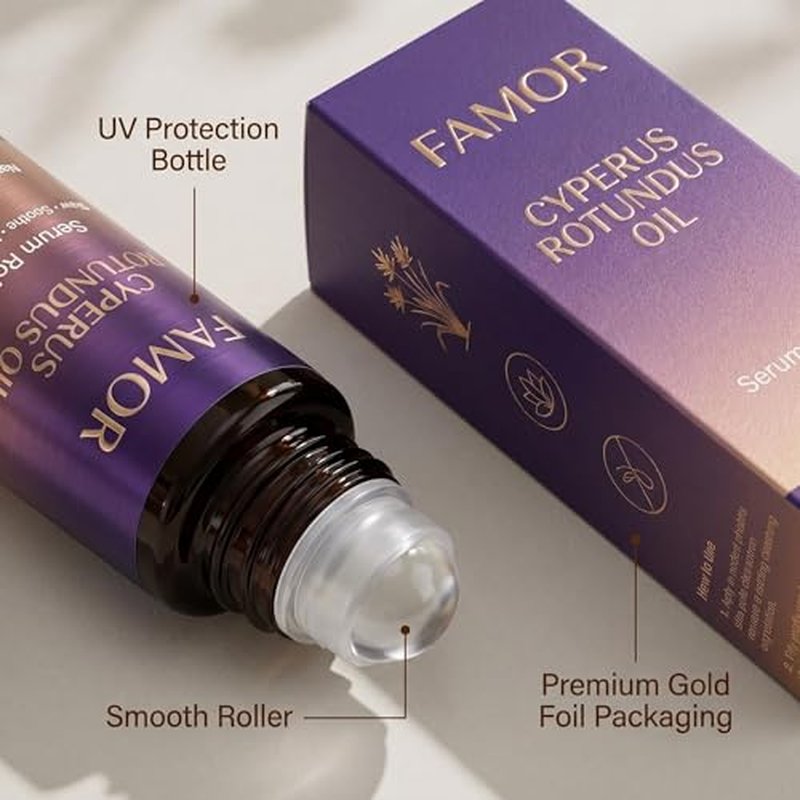 Cyperus Rotundus Oil for Hair Removal - 1.7 Oz Roll-On Applicator