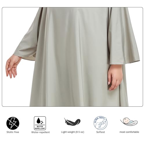 PERFEHAIR Warm Grey Barber & Salon Cape with Sleeves – Water-Repellent, Adjustable Snaps