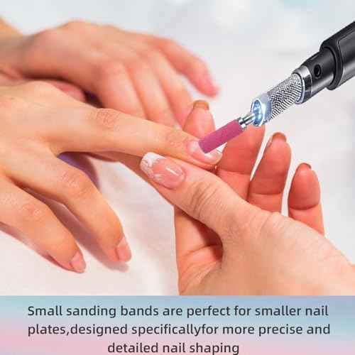 100 Pcs (240 Grit Pink) Small Sanding Bands Nail Drill Bit,Nail Drill Bits,Extreme Fine Grit Mini Sanding Band,Nail Bits,Upgrade 3.1mm Mandrel Bits,Professional Nail Drill Bit for Acrylic Nails
