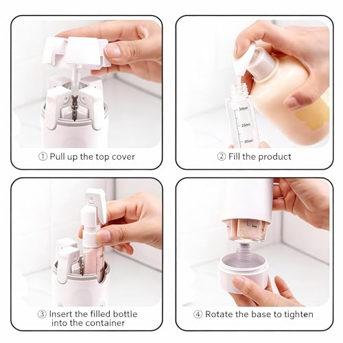 4-in-1 Travel Dispenser Bottle Set - Leakproof 30ML Toiletry Containers