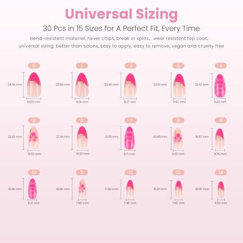 Nail Reformation Press On Nails - Peony Pop Floral Almond 30pc
