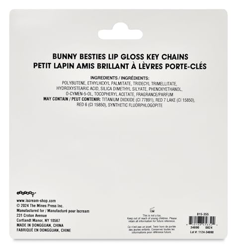 iscream Bunny Besties Lip Gloss Duo with Bag Clip