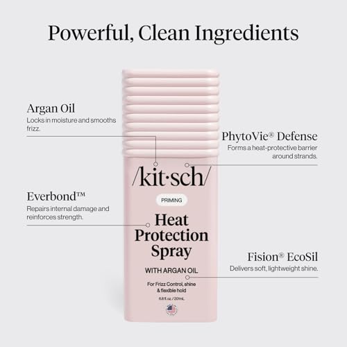 Kitsch Heat Protectant Spray with Argan Oil - 450°F Protection (6.8 oz)