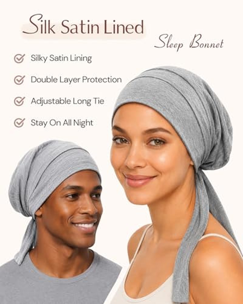 Adjustable Satin Sleep Bonnet for Curly Hair