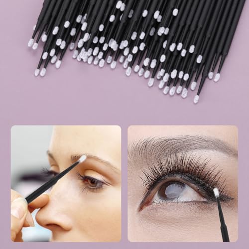 Tbestmax 3000 Pcs Micro Applicator Brush, Micro Swabs, Disposable Eye Lashes Mascara Wands for Eyelash Extension - Black