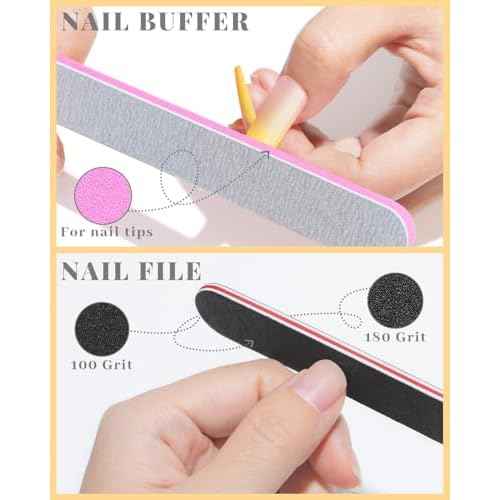 MORGLES Extra Long Tapered Square Nail Tips, 240 Pcs 3XL Full Cover Fake Tips Clear Nail Kit with Glue, Clipper, Files and Cuticle Fork for Acrylic Home DIY with Box