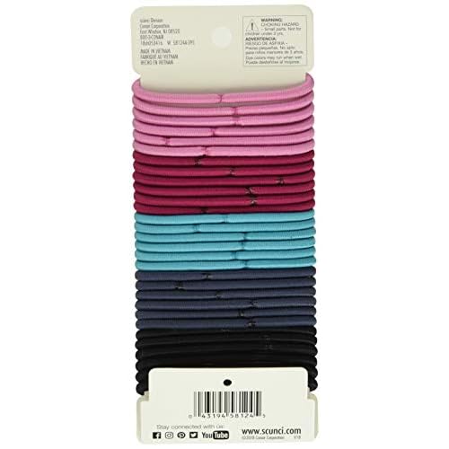 Scunci by Conair Effortless Beauty Large No-damage Pastel Elastics, Hair Ties for Women and Men, Elastic Hair Ties with Medium Hold, Colors May Vary, 30 Pack