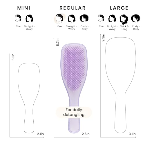 Tangle Teezer Fine Ultimate Detangler Brush, Dry & Wet Hair Brush to Detangle & Reduce Breakage for Fine Hair Types, Hypnotic Heather