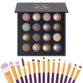 UCANBE 16 Color Eyeshadow Palette with 15 Brushes - Matte & Shimmer