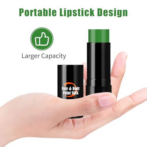 Drawdart Green Face Paint Stick - Full Coverage Hypoallergenic Makeup