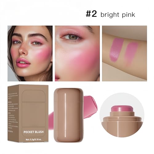 Matte Blush Stick - Creamy, Buildable, Waterproof (Bright Pink)