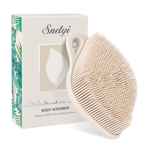Silicone Body Scrubber for Sensitive Skin with Lathering Bristles