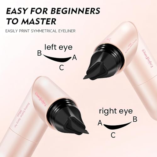 Cat Eye Eyeliner Stamp Pen - Waterproof Winged Dual-Ended, Black & Brown
