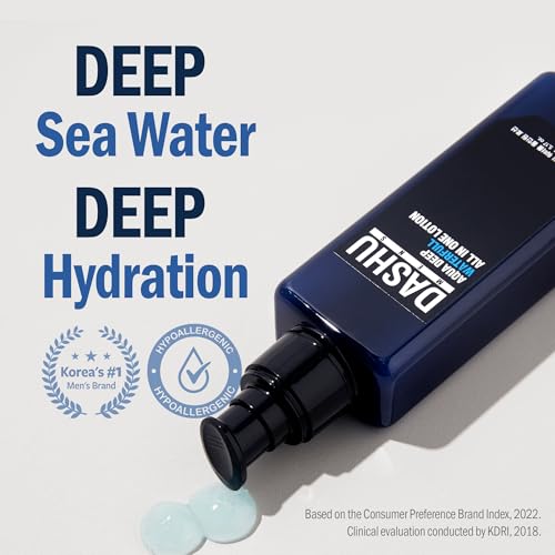 DASHU Aqua Deep Waterfull All-in-One Face Lotion for Men | Hydrating Age-Defying Toner, Essence, Moisturizer & Cream Korean Lotion 5.17 fl oz